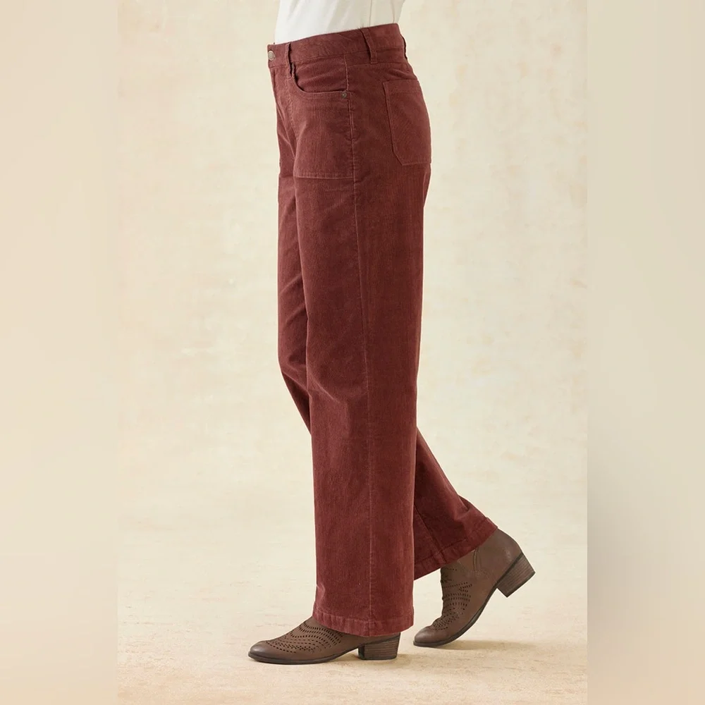 Women's Brown Corduroy Pants - Picture 4 of 9